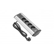 UTIČNICA UGRADNA ZA STOL KUTNA 3X + 2XUSB SIVA