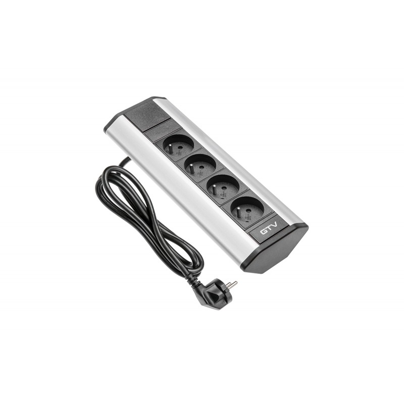 UTIČNICA UGRADNA ZA STOL KUTNA 3X + 2XUSB SIVA