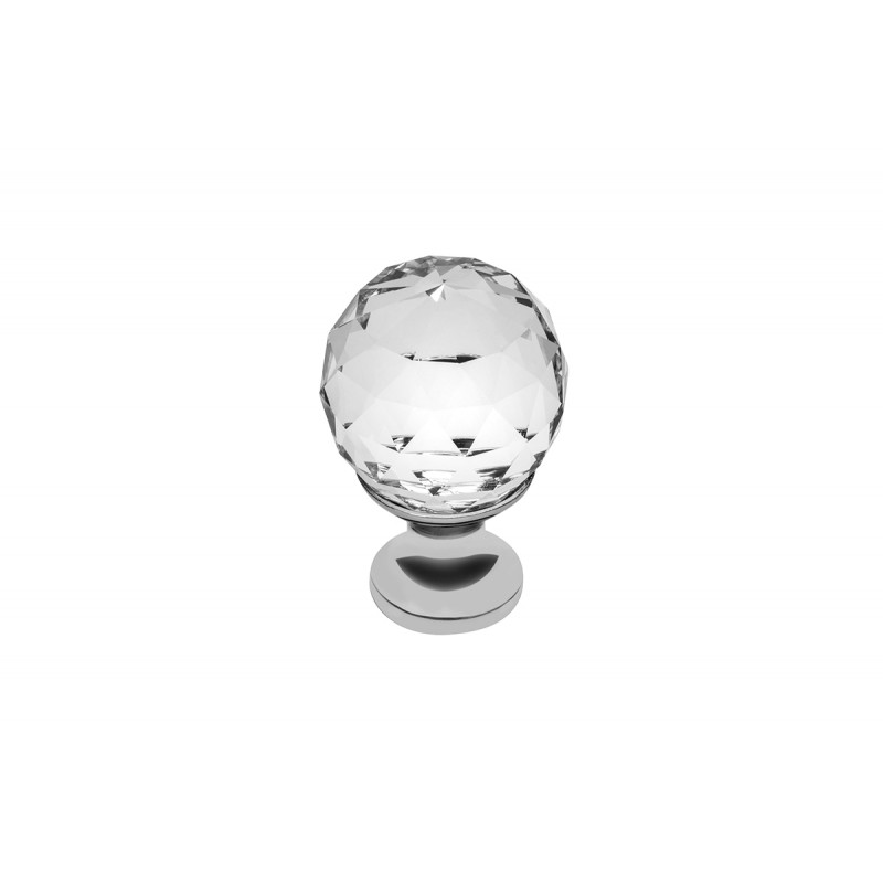 RUČICA GUMB CRYSTAL PALACE A 25 mm KROM-KRISTAL