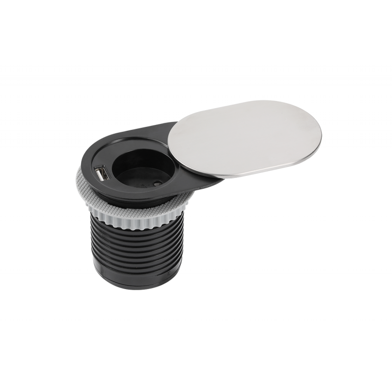 UTIČNICA UGRADNA SLIDE 60 mm 1X SCHUKO+1X USB