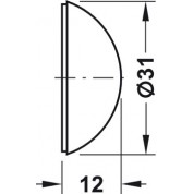 ODBOJNIK ZA VRATA ZIDNI 31mm SMEĐI